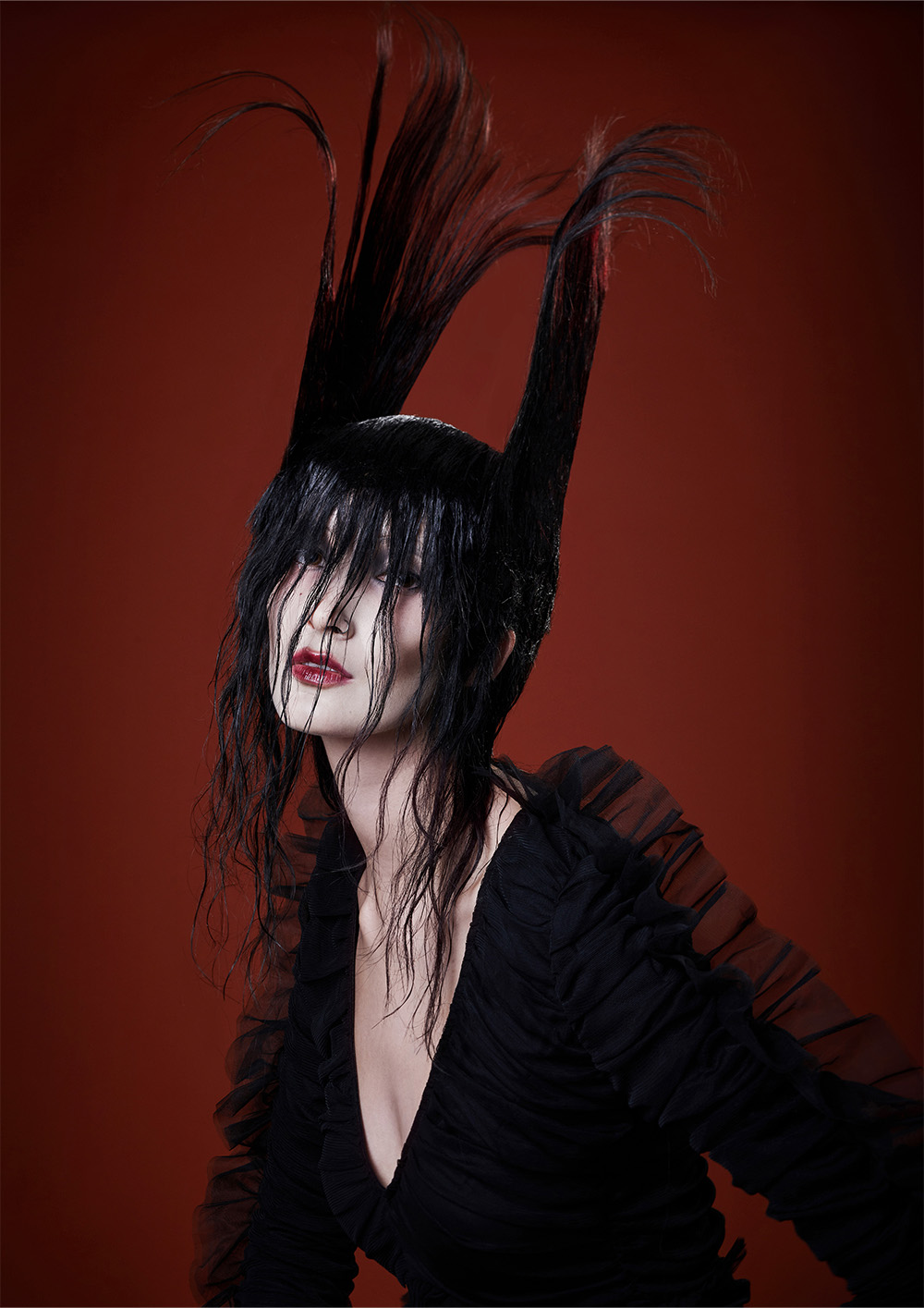 Black Avant-Garde Spiked Hairstyle – Ann Marie Young – Coven Collection
